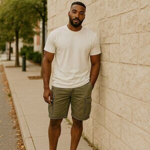 GAP Men Size 36 Beige Cotton Favorite Cargo Pockets Shorts Outdoor Casual Khakis